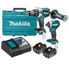 Kit De Rotomartillo y Atornillador De Impacto 18V, Makita DLX2176T