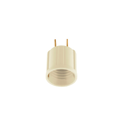 Portalámpara De Baquelita, Con Adaptador, Marfil, Volteck 46525