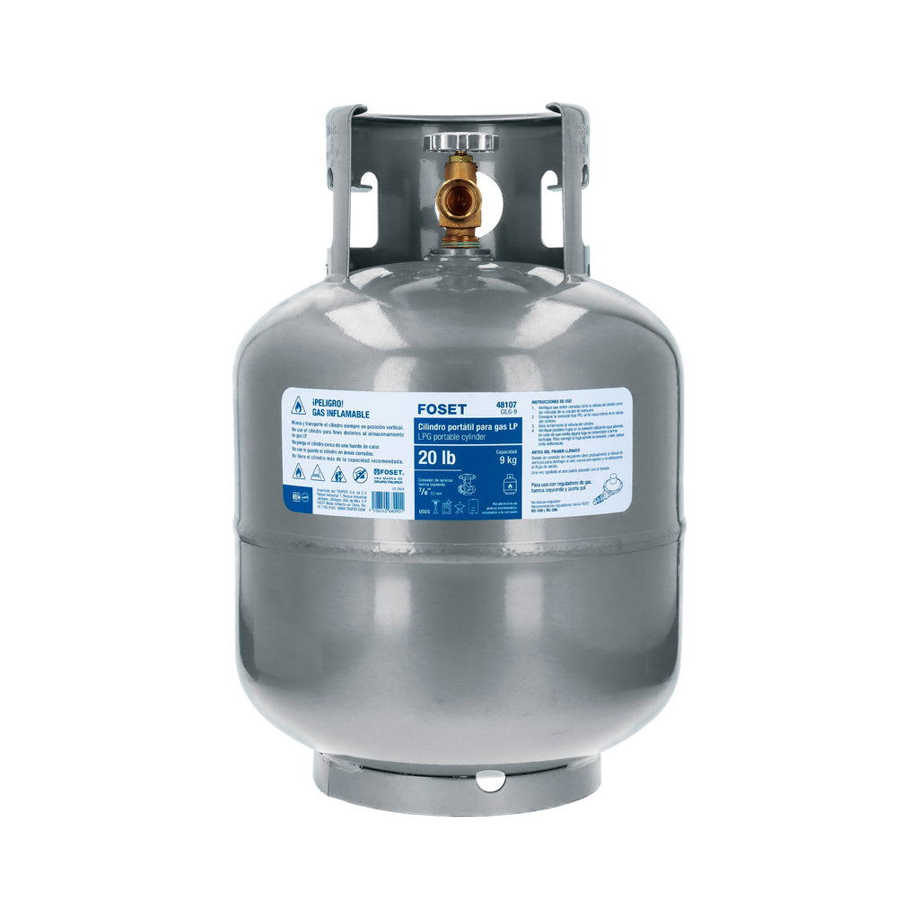 Cilindro Portátil Para Gas LP, 20lb (9kg), Foset 48107