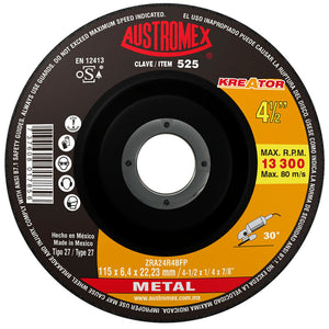 Disco Abrasivo para Desbaste de 4-1/2 x 1/4 x 7/8 Austromex 525