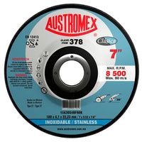Disco Abrasivo para Desbaste y Corte de Acero Inoxidable de 7 x 5/32 x 7/8 Austromex 378