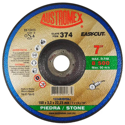 Disco Abrasivo Corte de 7 x 1/8 x 7/8 Austromex 374