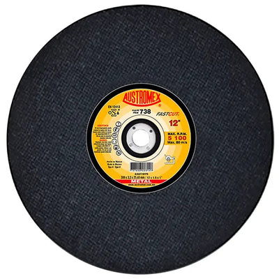 Disco Abrasivo para Corte de Acero de 12 x 1/8 x 1 Austromex 738