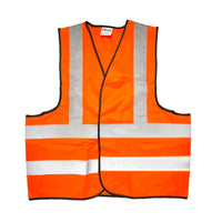 Chaleco de seguridad tela naranja con cintas reflejantes Surtek 137377