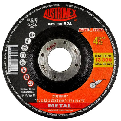 Disco Abrasivo para Corte de Metal de 4-1/2 x 1/8 x 7/8 Austromex 524
