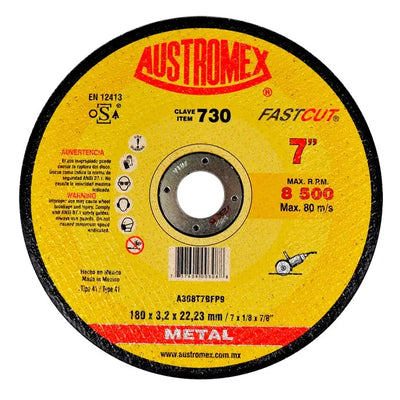 Disco Abrasivo para Corte de Acero de 7 x 1/8 x 7/8 Austomex 730