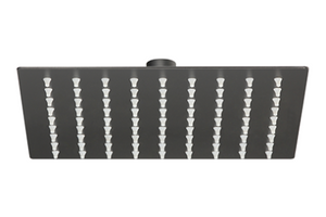 Regadera Cuadrada 8" Acero Inox Deluxe Negro Mate, MEER RC110