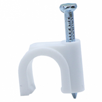 Grapa Redonda para Cable Blanco 5 MM Bol  C/25 Pza E Electric RCLIP5B