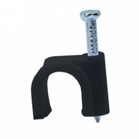 Grapa Redonda para Cable Negro 16 MM Bol C/25 Pza E Electric RCLIP16N