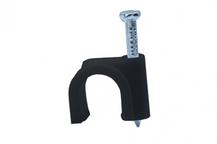 Grapa Redonda para Cable Negro 16 MM Bol C/25 Pza E Electric RCLIP16N