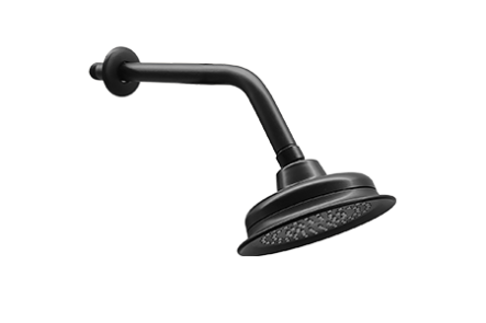 Juego de Regadera Redonda con Tubo Acabado Negro Mata Meer RCT307.