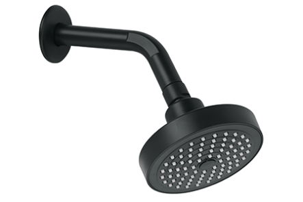 Juego de Regadera  Redonda con Tubo Acabado Negro Mate Meer RCT316.