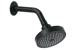 Juego de Regadera  Redonda con Tubo Acabado Negro Mate Meer RCT316.