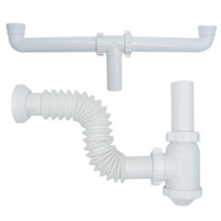 Salida Central Doble Tarja 1 1/2" Flexible con Cespol Bote Meer SADOF24BC.