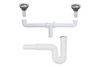 Salida Central Doble Tarja 1 1/2" Flexible Con Contra Canastas, Meer SADOF24CC.