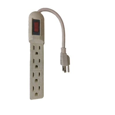 Barra Multicontacto 4 Receptáculos 20cm Blanca, ELI Electic MULTI204B.