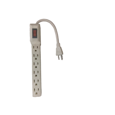 Barra Multicontacto 4 Receptáculos 60cm Blanca Techtools MULTI206B.